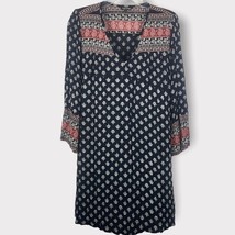 Millenium Black and Coral (Paisley &amp; Tribal Print Design)  Gauzy Dress size L - £21.17 GBP