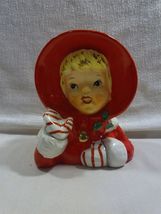 Vtg 1956 Relpo Reliable Glassware &amp; Pottery Christmas Lady Head Vase 308... - $115.42 CAD