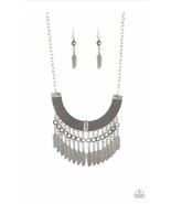 Paparazzi jewelry -Fierce in Feathers - Silver - $4.99