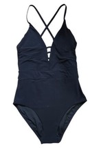 LANDS&#39; END One-Piece Swimsuit (10) Criss Cross Back Black - $22.72