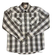 Mossimo Pearl Snap Plaid XL Mens Shirt Brown - £19.78 GBP