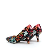 EGONERY 2021 Spring New Fashion Floral Prin Party Women Shoes 7 Cm Thin Heels Po - £52.91 GBP