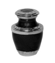 Small/Keepsake 3 Cubic Inches Mother of Pearl Black Brass Funeral Cremation Urn - £47.20 GBP