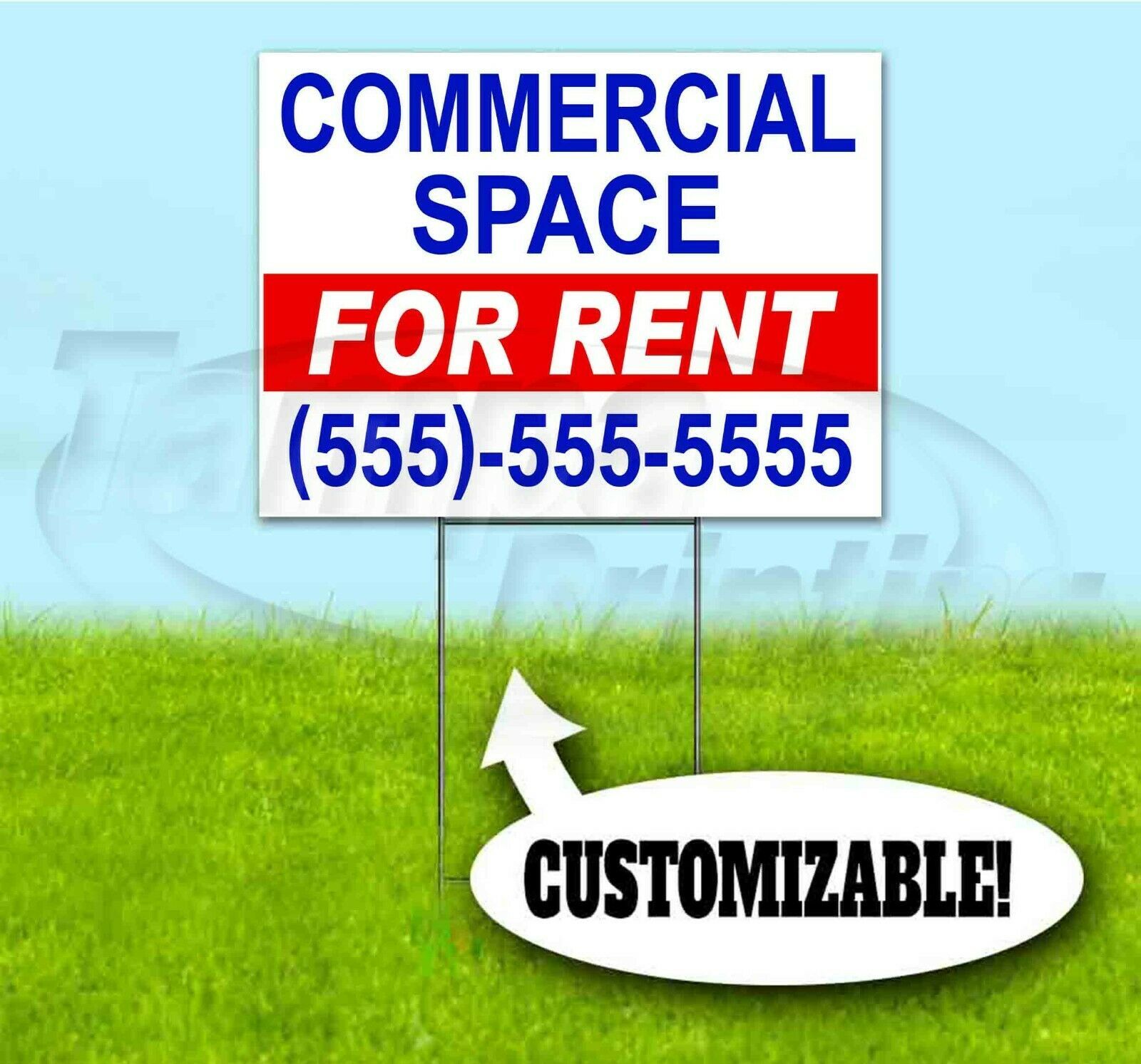 Primary image for COMMERCIAL SPACE FOR RENT CUSTOM 18x24 Yard Sign WITH STAKE Bandit USA REALTY