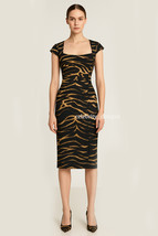 Designer Square Neck Tiger Print Knee-Length Midi Dress AUS STOCK RRP $1... - $49.99