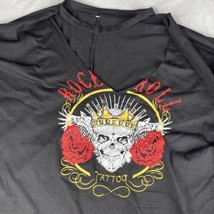 Rock &amp; Roll Skull Rose Shirt Women 4XL Black Day Of Dead Gothic Hard Roc... - $9.50