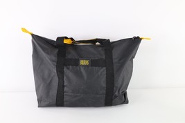 Vintage 90s Streetwear Large Handled Zippered Tote Bag Carry On Black Nylon - $29.65