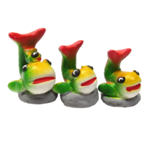 Handmade Fish Family Miniature Clay Figurines Set of 3 plus Baby - £10.93 GBP