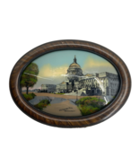 Antique Framed US Capitol Building Washington DC Reverse Painting Convex... - £113.70 GBP