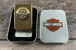 Vintage Harley-Davidson Zippo Lighter H249 Tire &amp; Engine Brass - £101.98 GBP