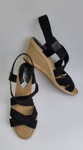 Lucky Brand Shoes Sandals Wedge Espadrilles Black Keane Size US 8.5 M EU 38.5 - £35.01 GBP