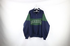 Vtg 90s Jerzees Mens XL Faded Spell Out Color Block Half Zip Pullover Sweatshirt - £47.44 GBP