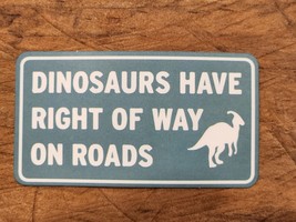 DINOSAUR STICKER Caution Warning Beware Danger T-Rex Raptor Lizard Juras... - £0.79 GBP
