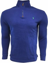Polo Ralph Lauren Men&#39;s 1/4 Zip French Rib Cotton Sweater, Blue, XXL 7003-6 - £78.61 GBP
