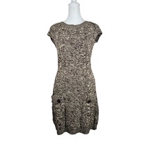JJ Basics Women&#39;s Sweater Dress Brown Short Sleeve Back Cut Out Small Bu... - $19.39