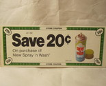 1970 Unused Store Coupon: 20c off New Spray &#39;N Wash products - $5.00