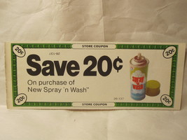 1970 Unused Store Coupon: 20c off New Spray &#39;N Wash products - £3.93 GBP