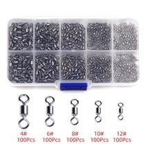 500pcs Fishing Connector Fishing Barrel ing Rolling Swivel Solid Ring Lures Fish - £80.50 GBP