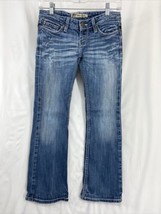 BKE Stella Women Denim Jeans Size 24 Bootcut Stretch Whisker Faded Distressed - £18.62 GBP