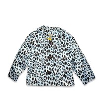 Vertigo Paris Blazer Jacket Leopard Animal Print Blue Brown Size Medium  - £22.26 GBP