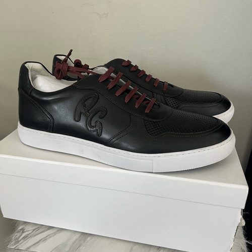 ROBERT GRAHAM Barrelman Leather Sneaker, Designer Black/Red Laces Size 11.5, NWT Item image 15
