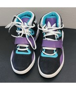 Adidas Roundhouse Women&#39;s Hi Top Shoes Art G48492 Black Purple Teal Sz 7.5 - $39.15