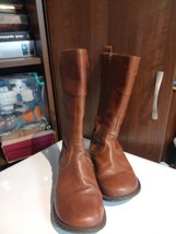 Women Fat face Ladies Tan Leather Boots Size 5 (38) Express Shipping  - £34.20 GBP