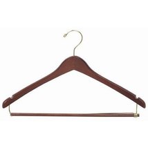 Only Hangers Wooden Suit Hangers with Locking Pant Bar, Walnut/Brass Finish, Box - £57.35 GBP+