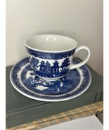 johnson brothers willow blue pattern saucer and mug set - $277.32 MXN