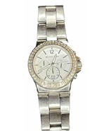 Michael Kors  Chrono Silver Stainless Steel Watch Jeweled Case Women’s M... - £32.71 GBP