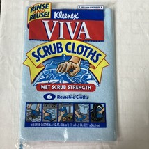 Vintage Kleenex Viva Scrub Cloths Reusable Wipes 6 Count Package New - $226.18 MXN