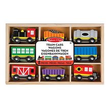 Melissa &amp; Doug Wooden Train Cars (8 pcs) - Magnetic Train, Wooden Train ... - £13.83 GBP