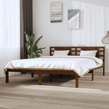 Bed Frame Honey Brown Solid Wood Pine 120x200 cm - £84.53 GBP