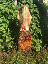 Saffron Orange Peacock Beaded Bohemian Tribal Hip Scarf Belt - $69.99