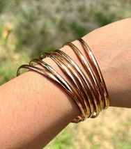 Juego de 7 brazaletes de cobre puro, brazalete de pulsera para mujer,... - $24.93