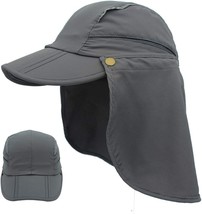 Llmoway Men Women Safari Fishing Sun Cap With Removable Neck Flap Quick ... - $44.94