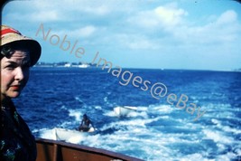 1959 Harbor Scene Boarding Tender Nassau Bahamas Kodachrome 35mm Slide - £3.56 GBP