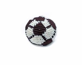 Black White Soccer Ball Crochet Hacky Ball Foot Bag Kick Sack - Handmade... - $11.87