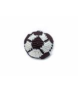 Black White Soccer Ball Crochet Hacky Ball Foot Bag Kick Sack - Handmade... - £9.28 GBP