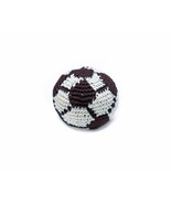 Black White Soccer Ball Crochet Hacky Ball Foot Bag Kick Sack - Handmade... - $223.28 MXN