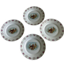 Victoria Czechoslovakia Plates Fish Circa 1920s Set of 4 Antique 8.5&quot; - £55.91 GBP