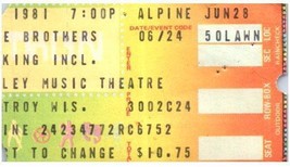 Vintage Doobie Brothers Ticket June 28 1981 East Troy Wisconsin - £27.24 GBP