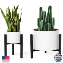IZIDDO 2 Pack Adjustable Plant Stand Indoor Black Metal Planter Stands O... - $49.26