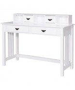 Home Office Writing Desk with 4 Drawer Computer Study Table - Color: White - $261.49
