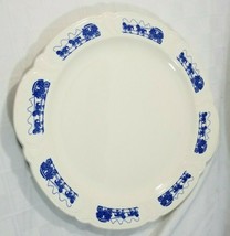 Large 12.5&quot; Blue Stagecoach Chop Plate Taylor Smith Taylor Usa Made Clean Nice - £29.13 GBP