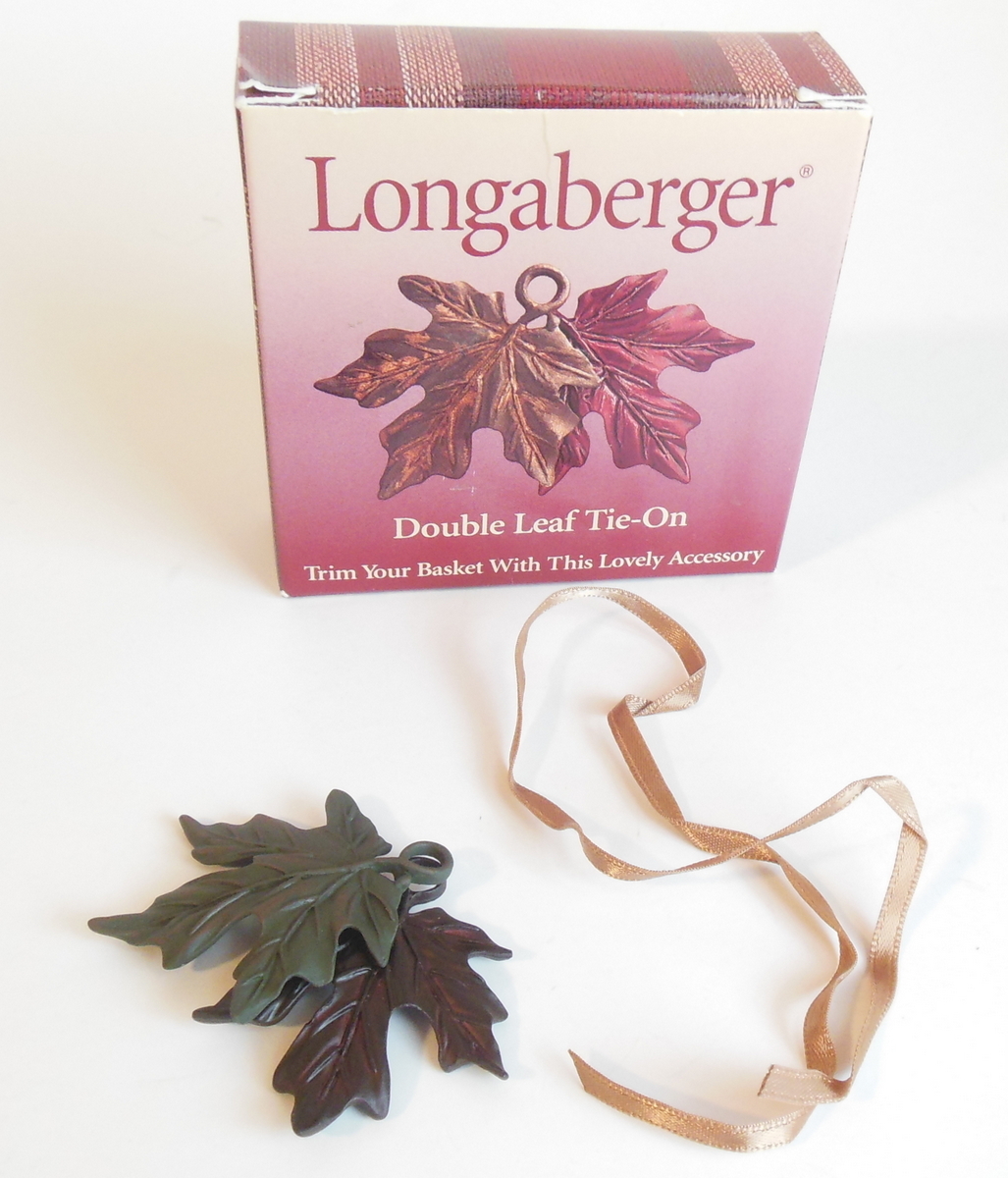 Image 1 of Longaberger Double Leaf Tie On Decorative Accessory Basket Autumn Fall Motif