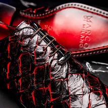 Marco Di Milano Genuine Pirarucu Exotic Lace-Up Olivieri Blackcherry image 7