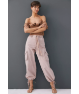 Anthropologie Wide Leg Cargo Pants Ankle Tie Pink 29P NEW NWT - £46.98 GBP