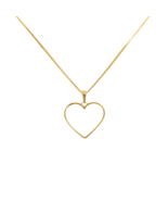 22ct Yellow Gold High Polished Thin Open Heart Pendant &amp; Necklace 18 Inches - $728.94 CAD