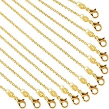 50 Cable Chain Necklaces Gold Plated Link Chains Jewelry Wholesale 24&quot; Bulk - $36.62